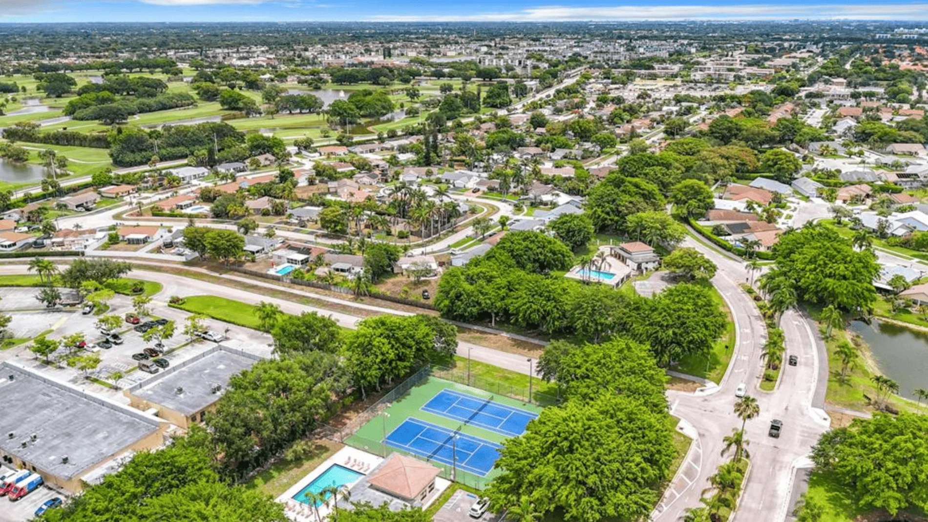 An aerial of homes in Boca Fontana, Boca Raton